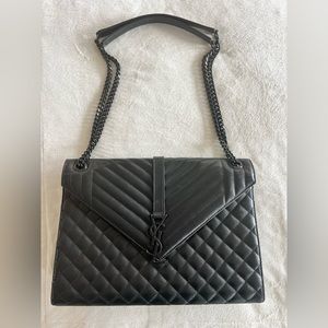 RETAILS FOR $3300 - See pics! Authentic YSL RARE ALL BLACK Large Envelope Bag!